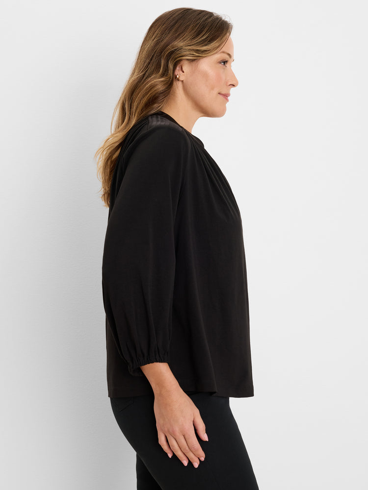 NIC+ZOE Mixed Media Peasant Top product