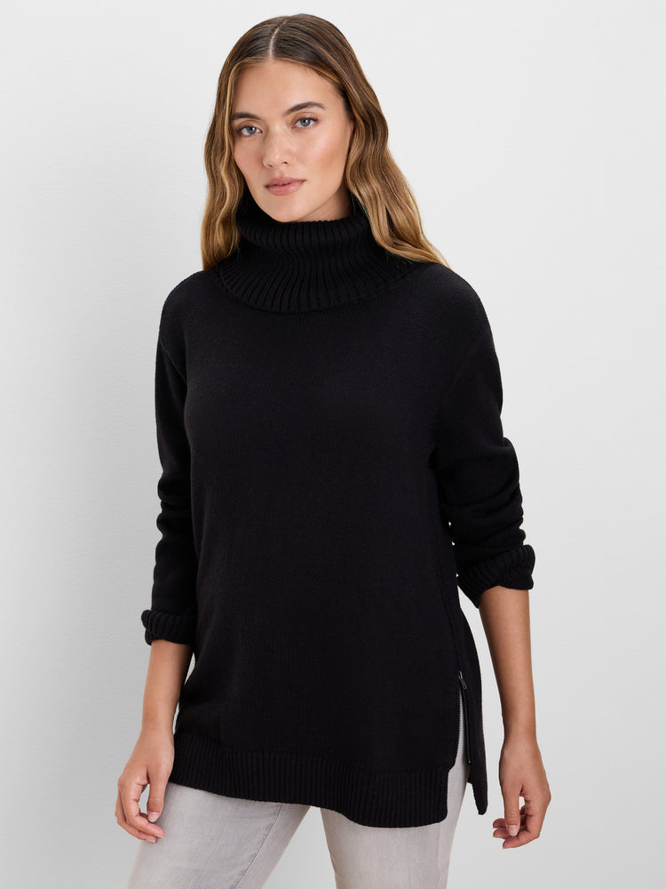 NIC+ZOE Foldover Turtleneck Zip Sweater product