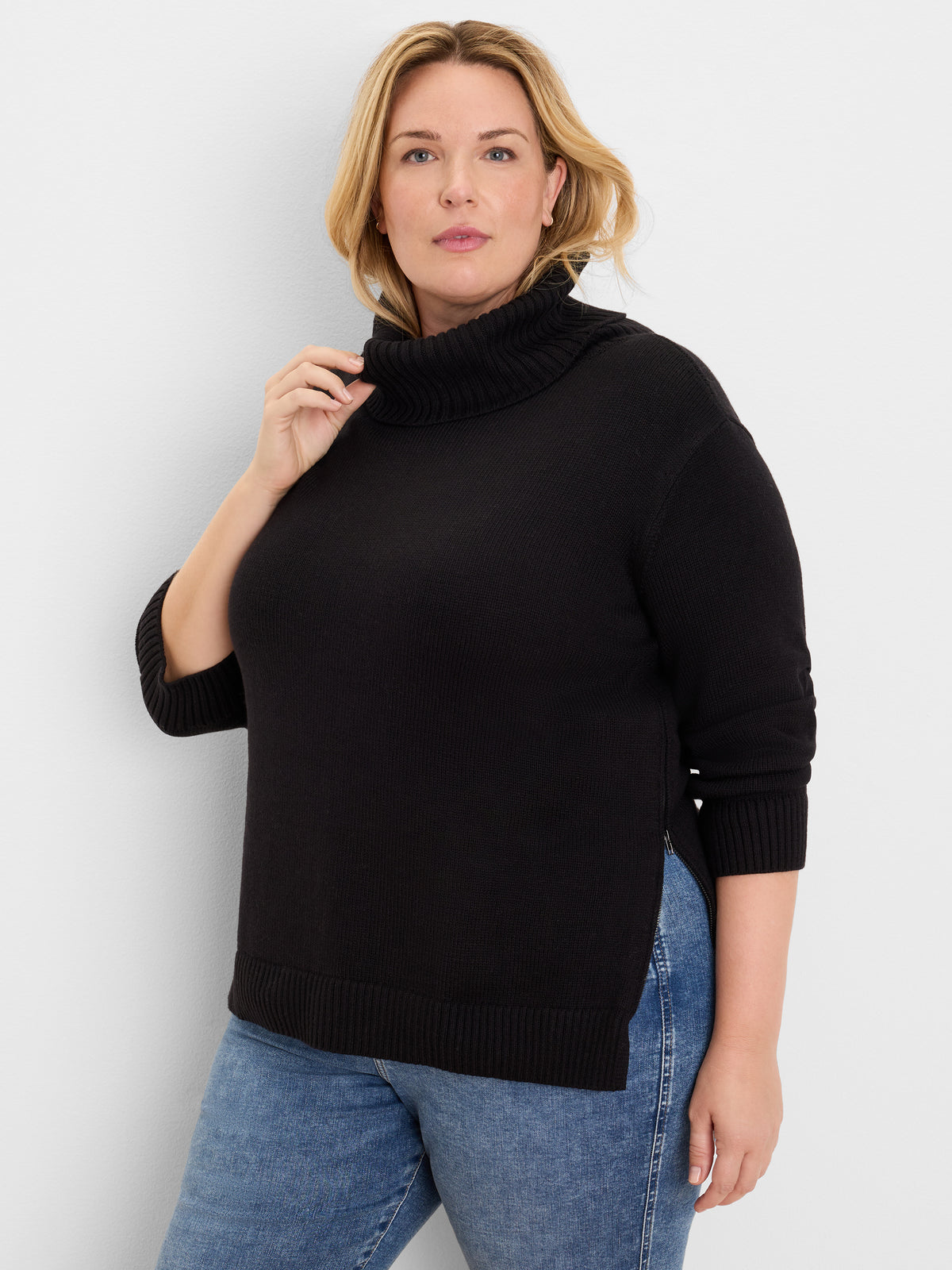 NIC+ZOE Foldover Turtleneck Zip Sweater product