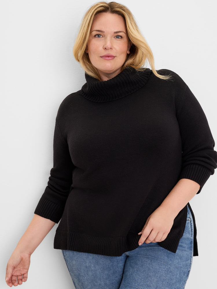 NIC+ZOE Foldover Turtleneck Zip Sweater product