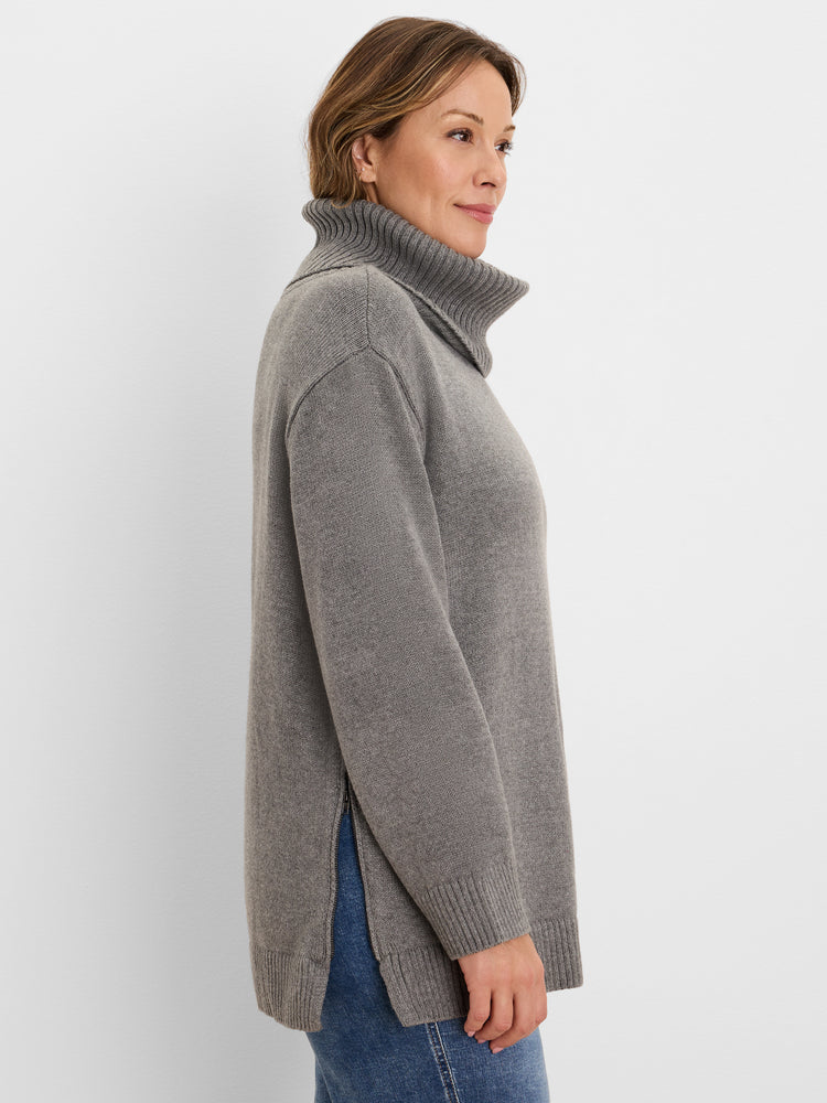 NIC+ZOE Foldover Turtleneck Zip Sweater product