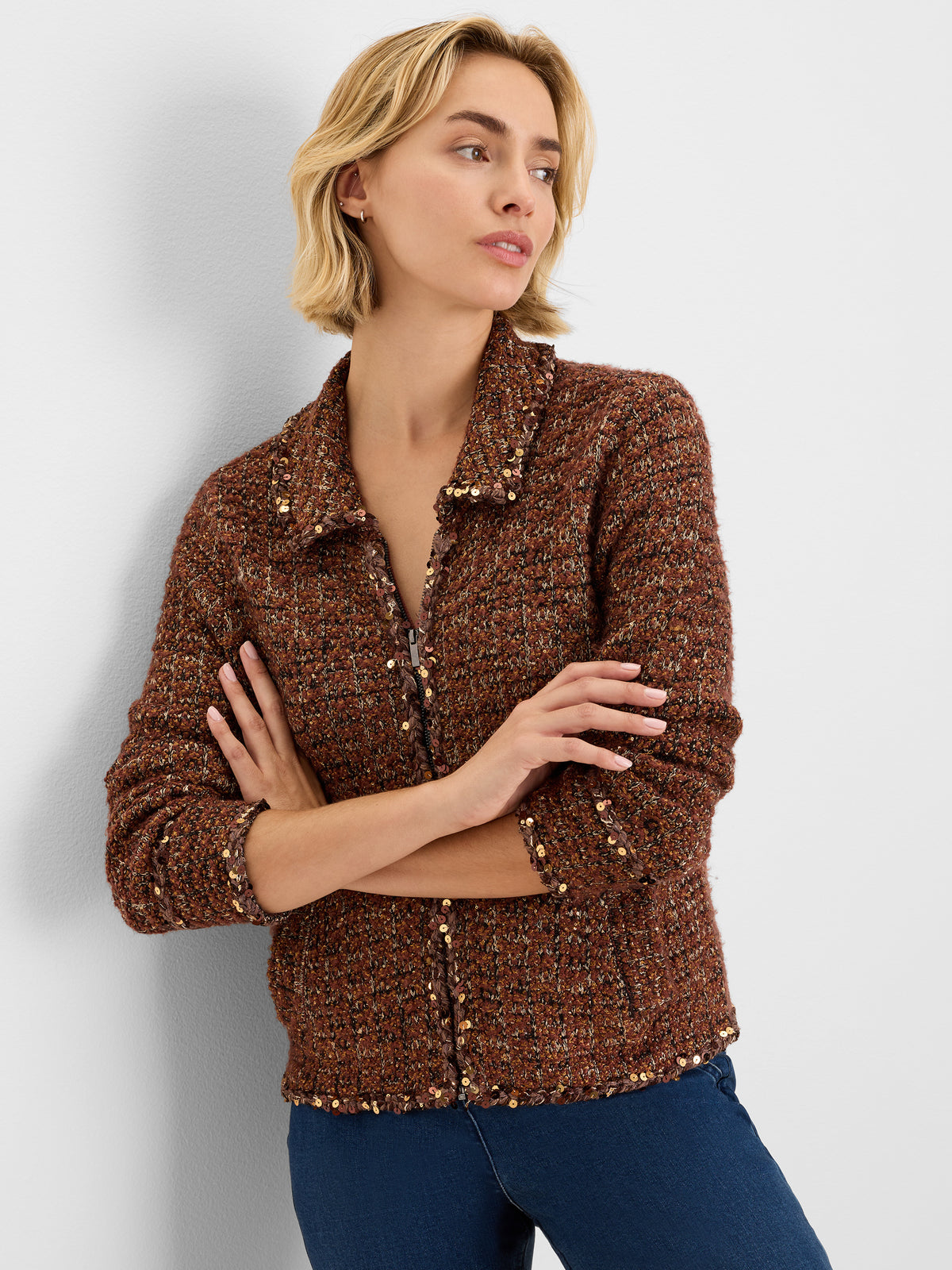 NIC+ZOE Sequin Trim Knit Jacket product