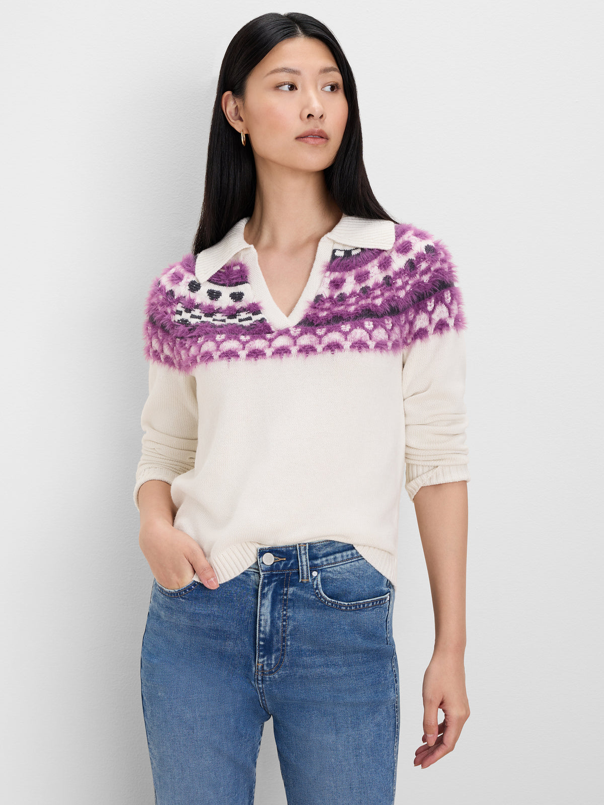 NIC+ZOE Fairisle Polo Sweater product