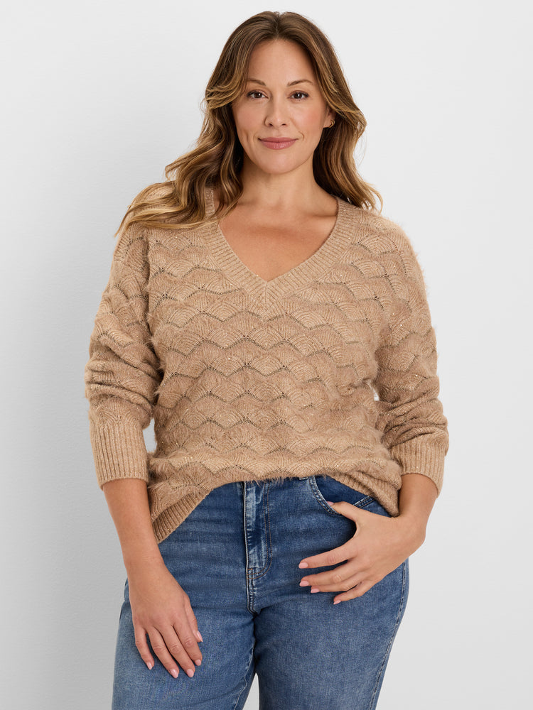 NIC+ZOE Deco Scallop Sweater product