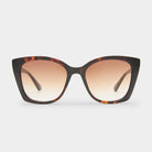 These oversized tortoiseshell cat-eye sunglasses feature brown gradient lenses and a wide, flattering fit.