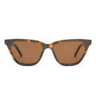 Classic tortoise shell cat-eye sunglasses featuring brown tinted lenses and a thick frame for a stylish, retro fit.