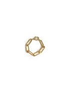 Gold, large-link chain bracelet with clasp.