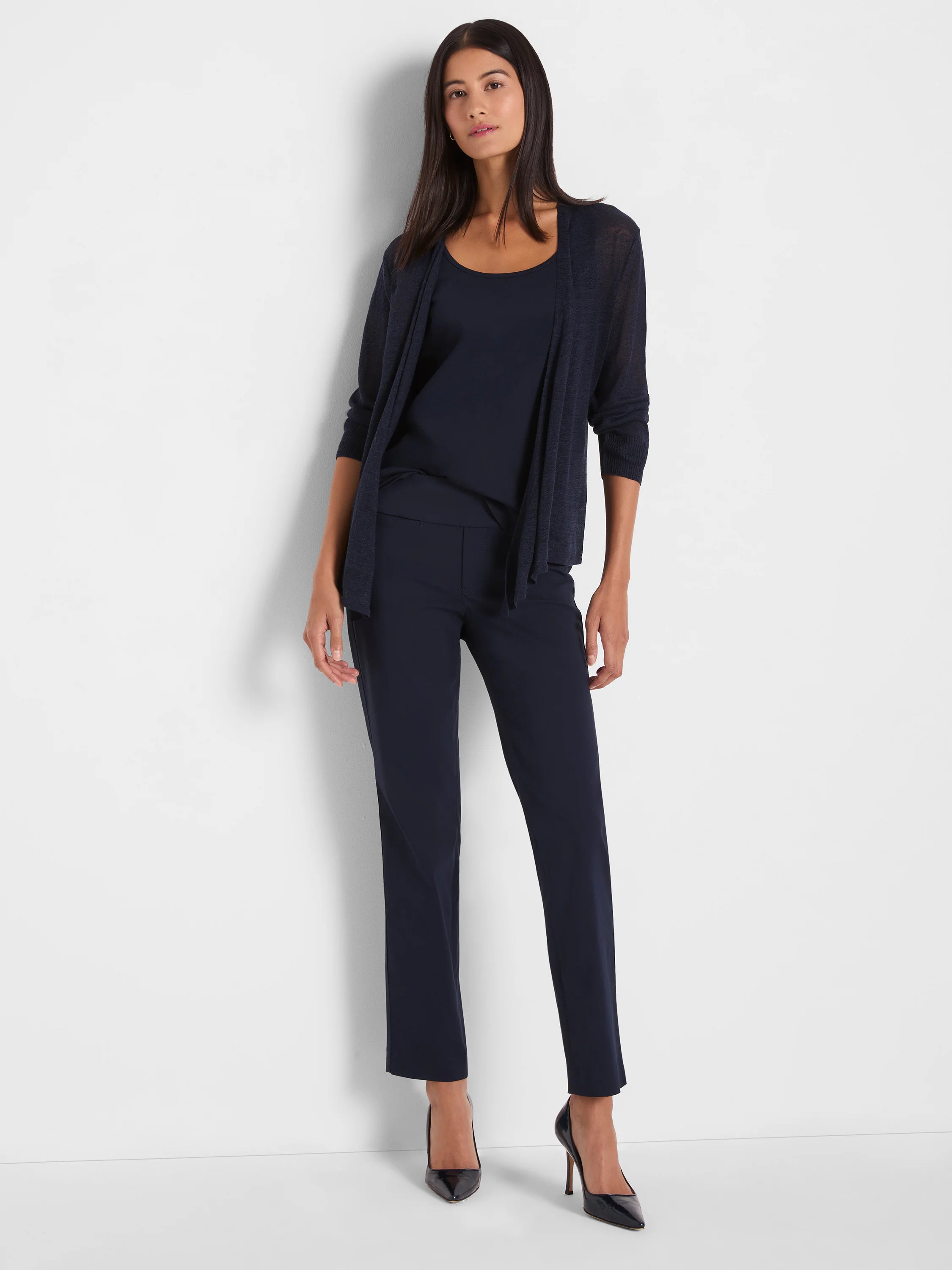 Navy scoop neck tank.