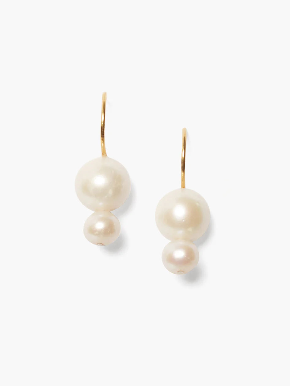 Chan Luu Double Pearl Earrings in Prl