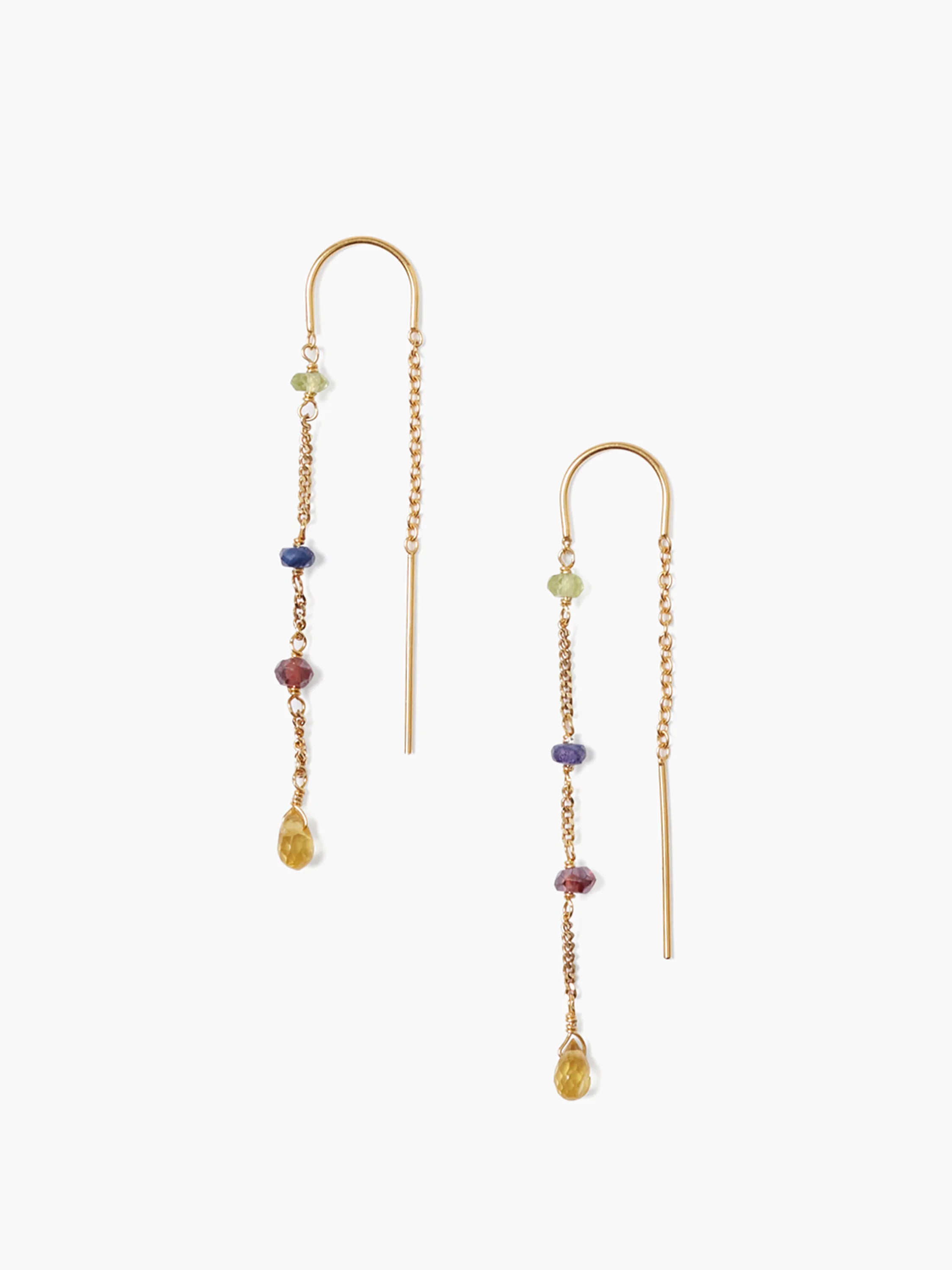 Chan Luu Chain Earrings With Stones in Mlt