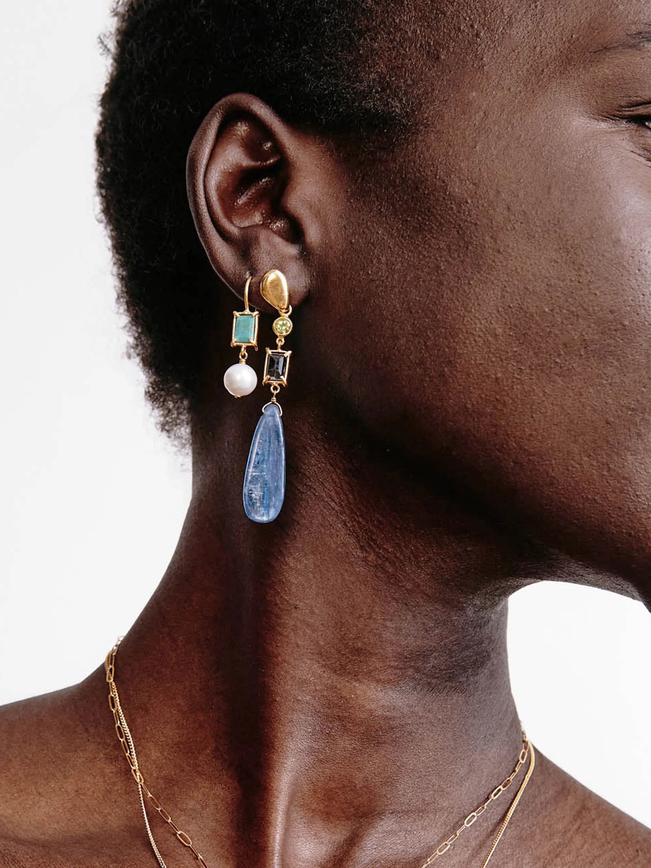 Chan Luu Kyanite Mix Drop Earrings in Bux