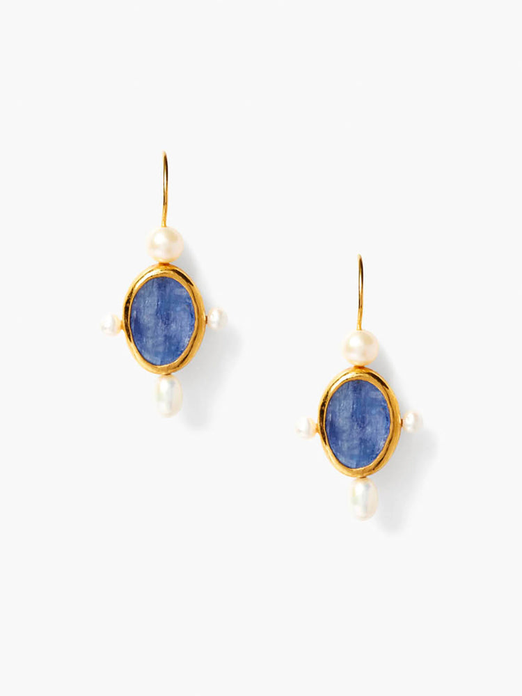 Chan Luu Kyanite & Pearl Earrings in Bux