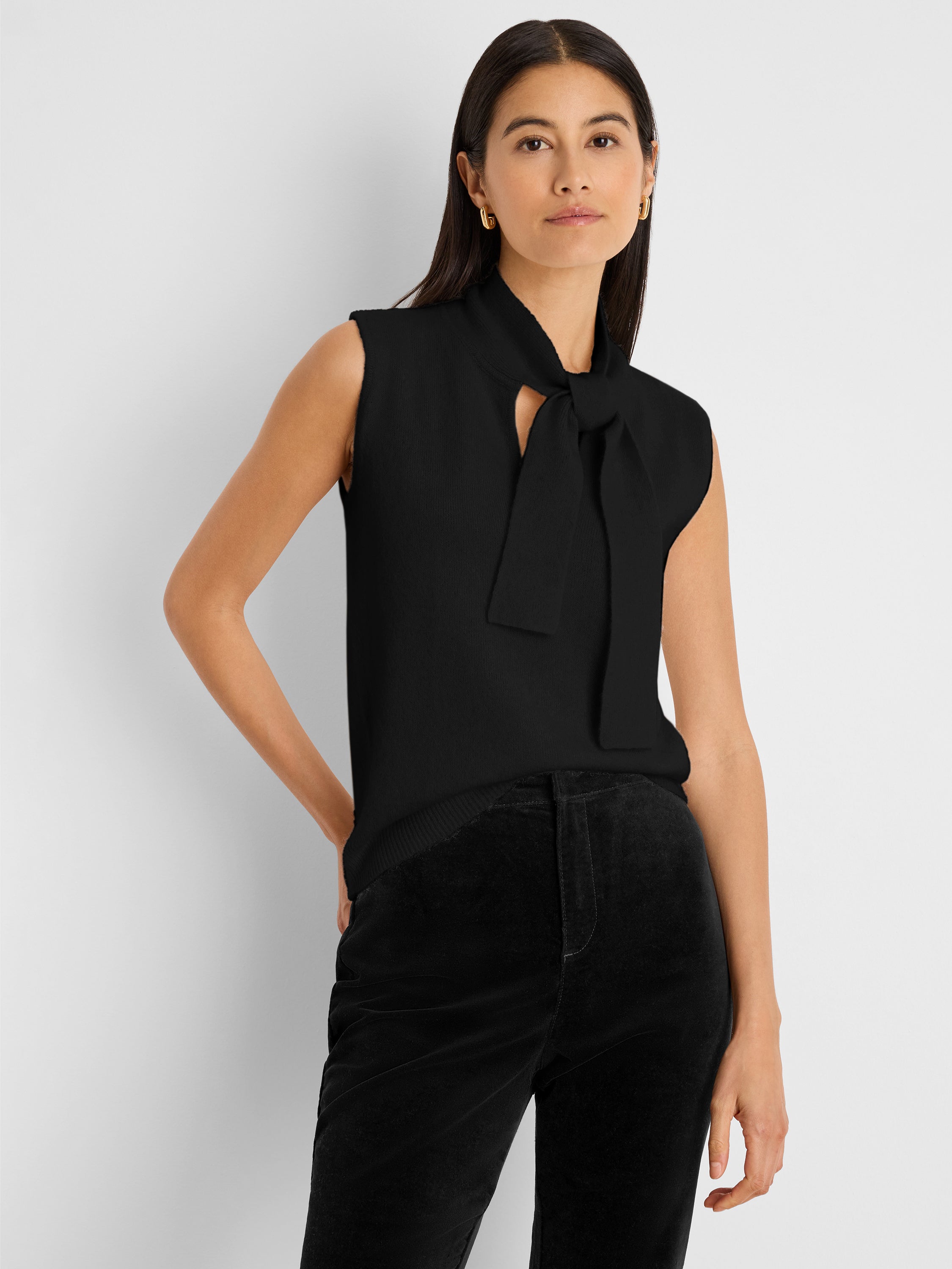 Gold Label Cashmere Blend Bow Neck Tank