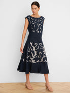 Gold Label Antibes Linen Cut Out Skirt in Did