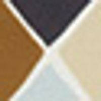 Smooth argyle pattern in charcoal, caramel, cream, and pale blue. Subtle fabric texture.