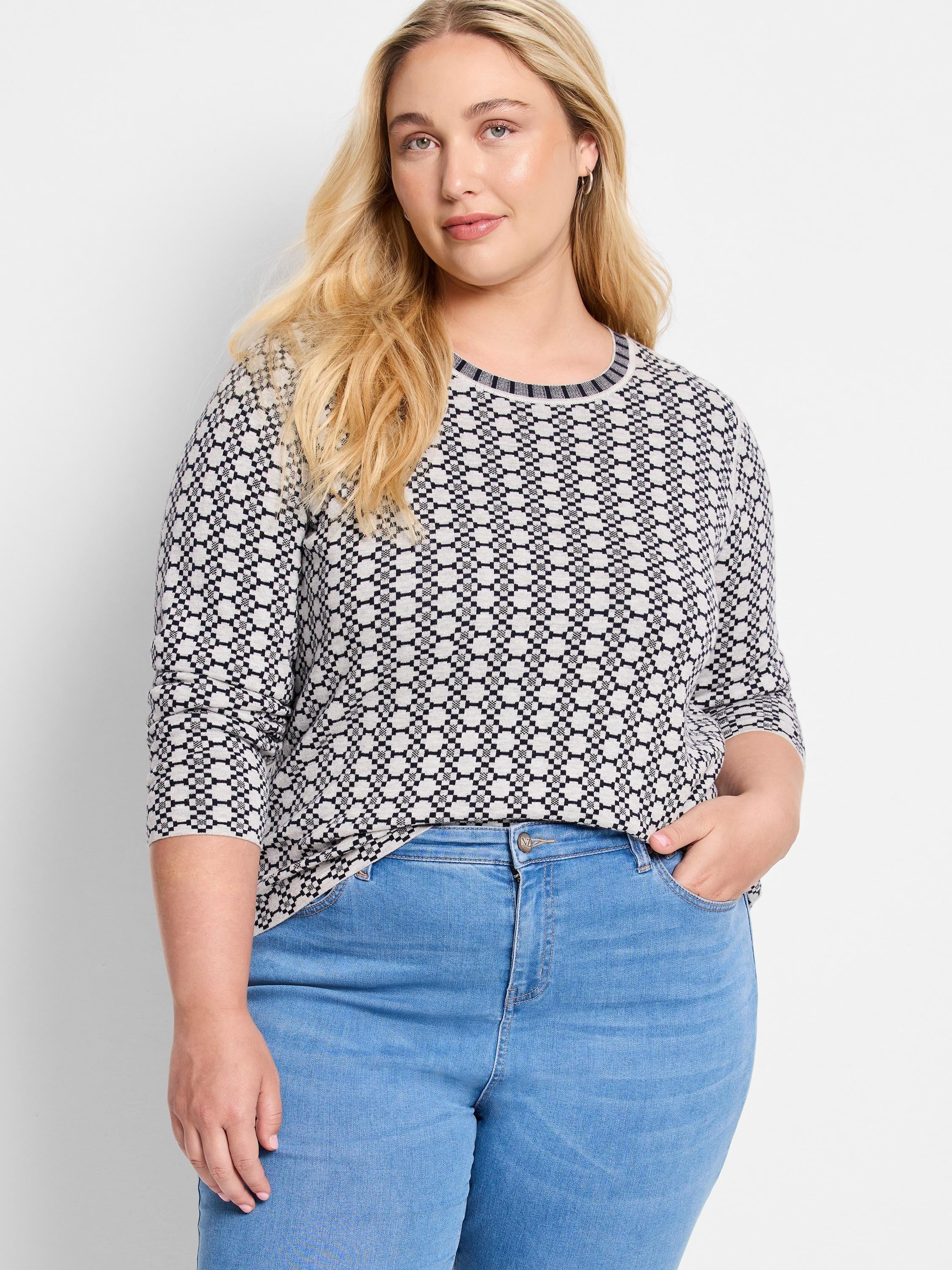 Geo Reversible Sweater Tee in Imi