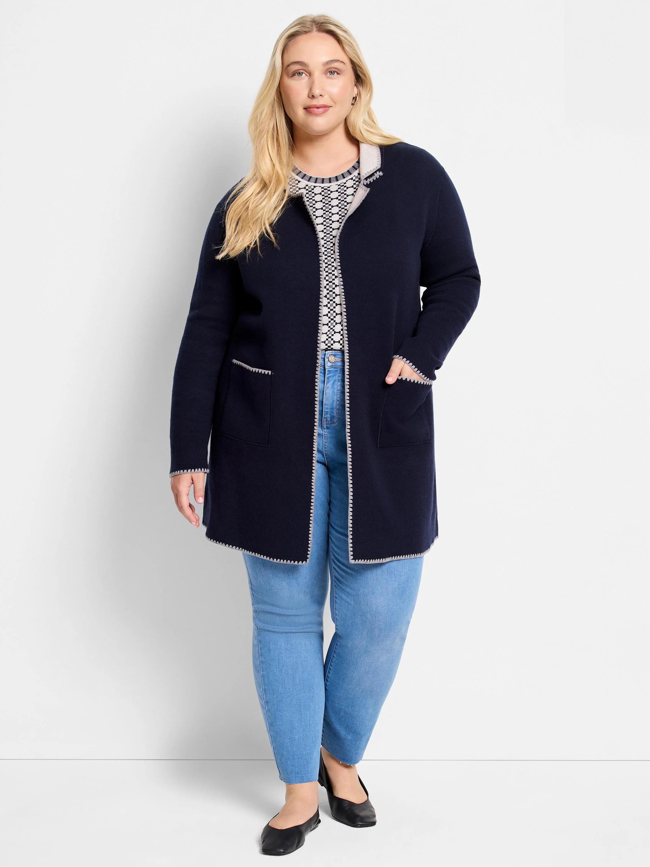 Geo Reversible Sweater Tee in Imi