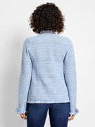 Indigo Fringe Mix Knit Jacket in Blt