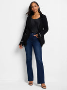 Statement Fringe Mix Knit Jacket in Blx