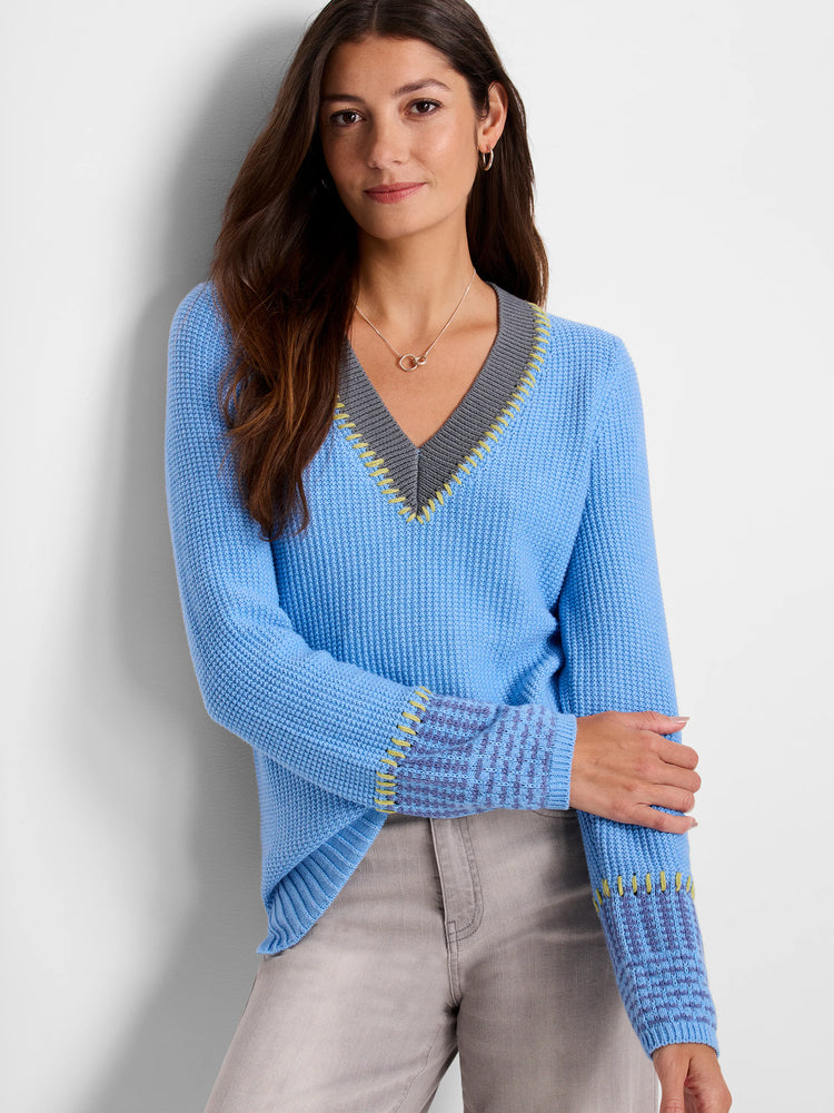 Tipped Texture Sweater in Blt