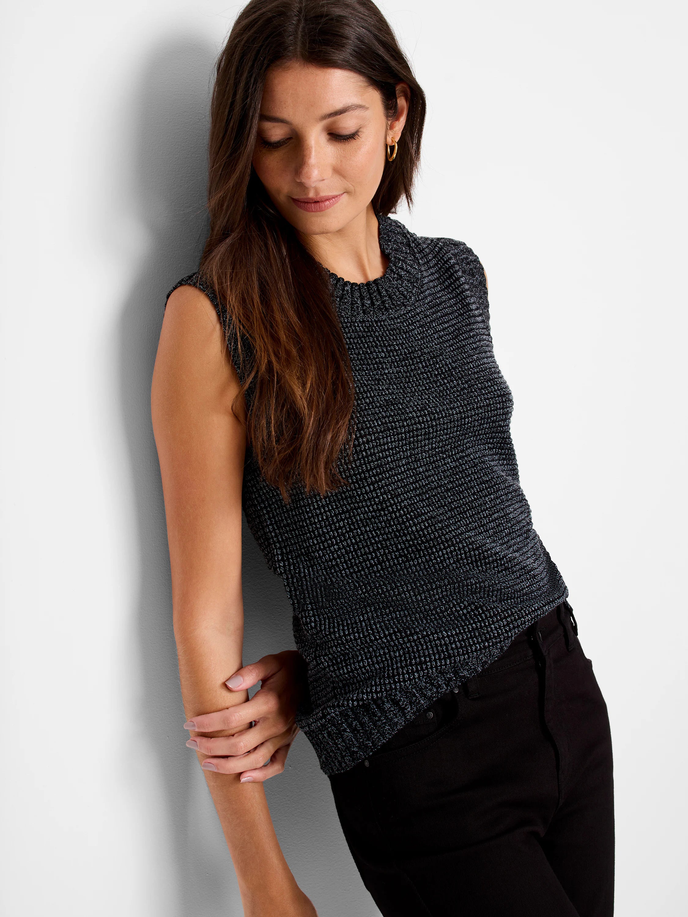 Pixel Knit Vest in Gri