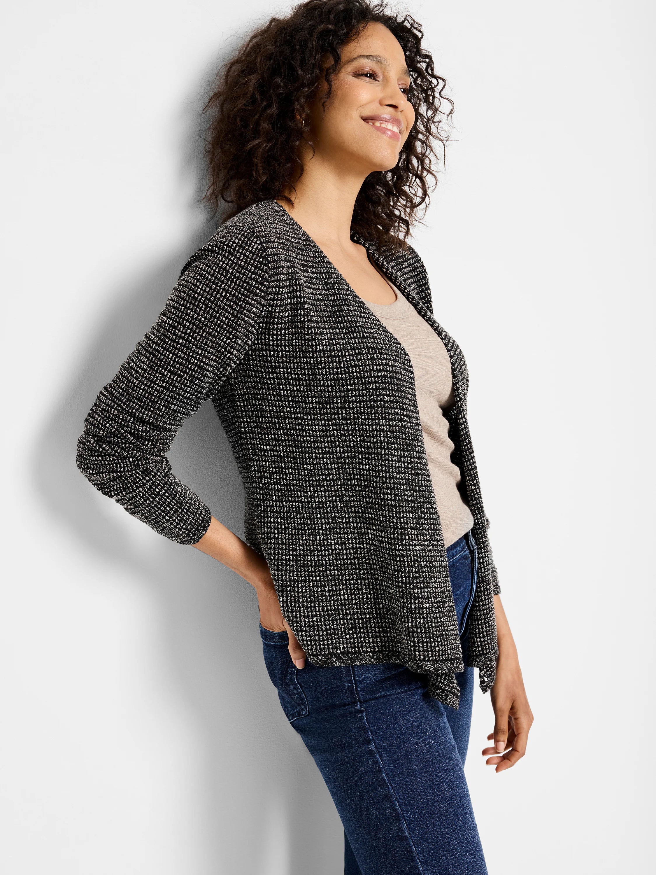 Pixel Knit 4-way Cardigan in Num