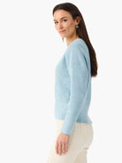 Stitched Crew Sweater in Buz