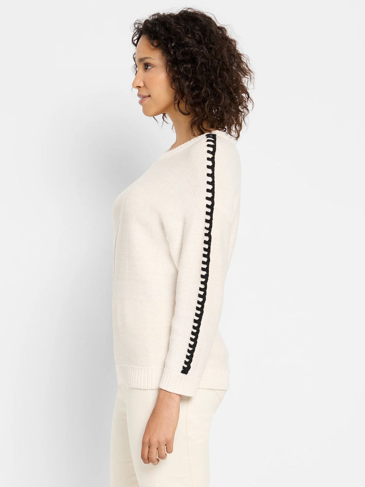Laced Up Sweater in Cem