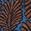 Rust-brown and dark blue with a textured, feathery, fan-like pattern.