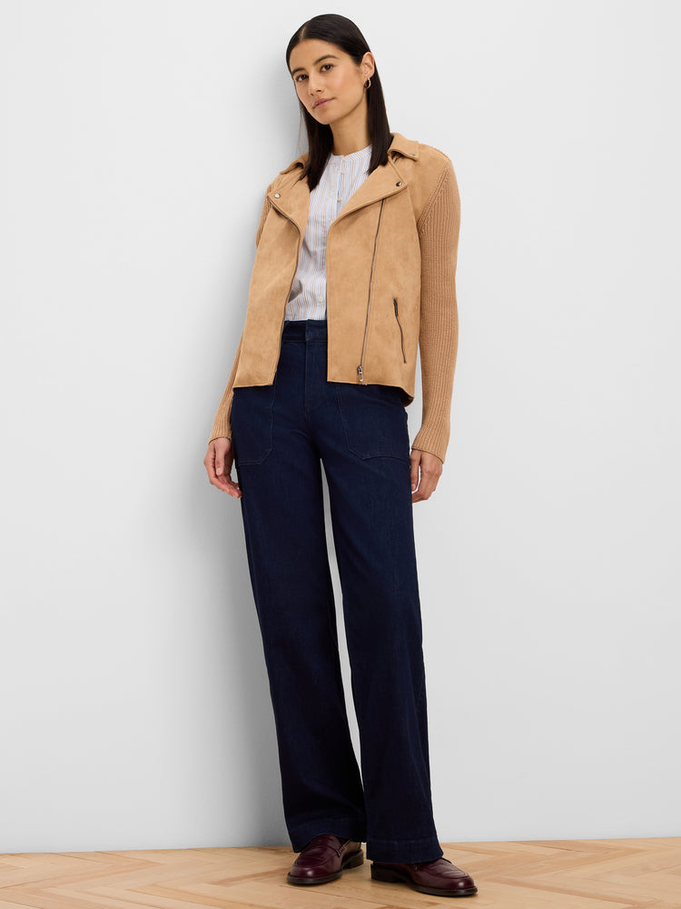 NIC+ZOE Mixed Media Moto Jacket product