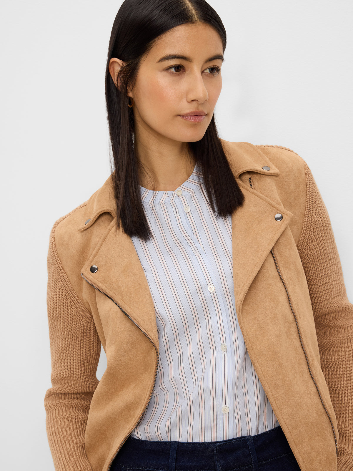 NIC+ZOE Mixed Media Moto Jacket product