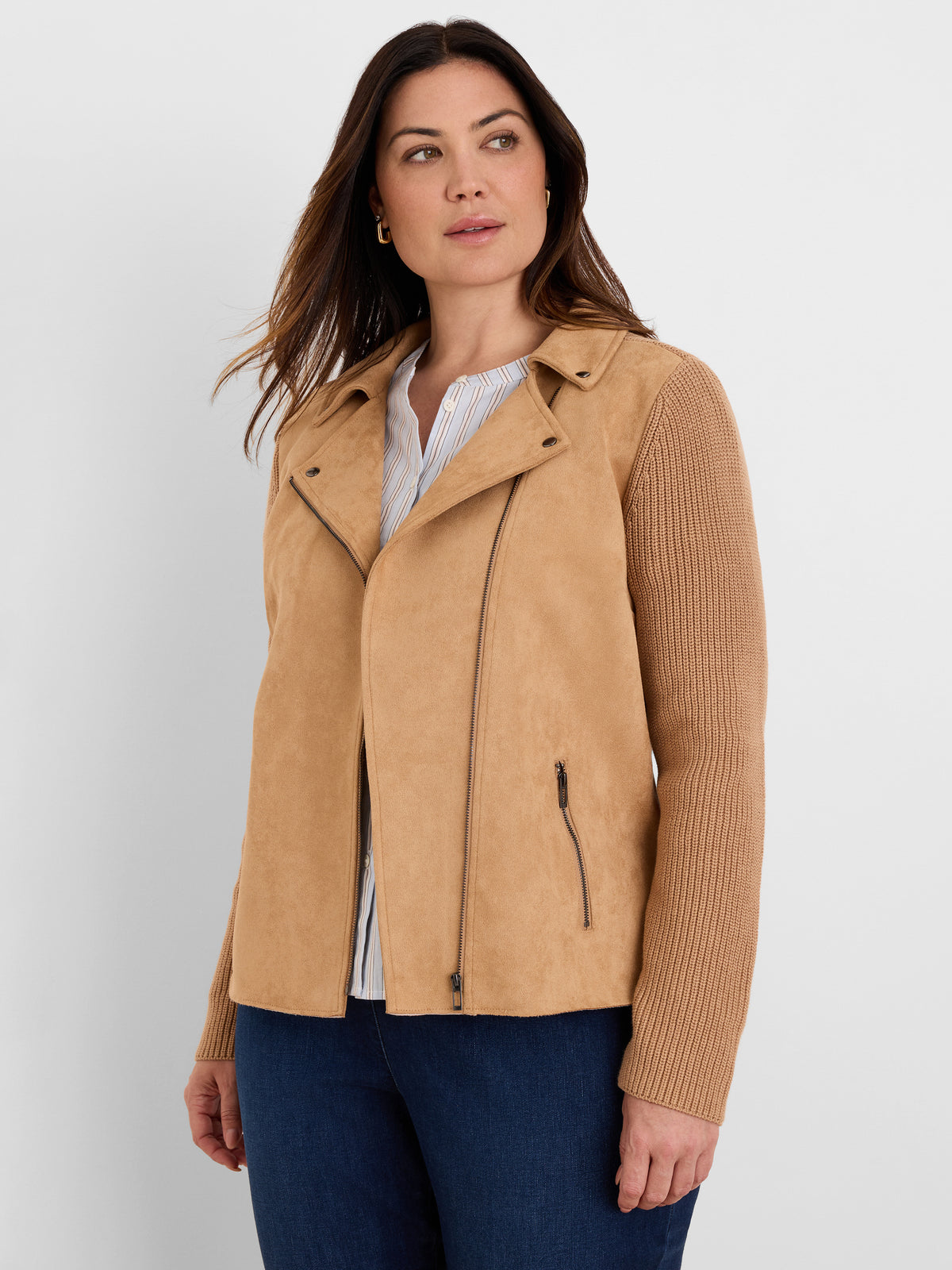 NIC+ZOE Mixed Media Moto Jacket product