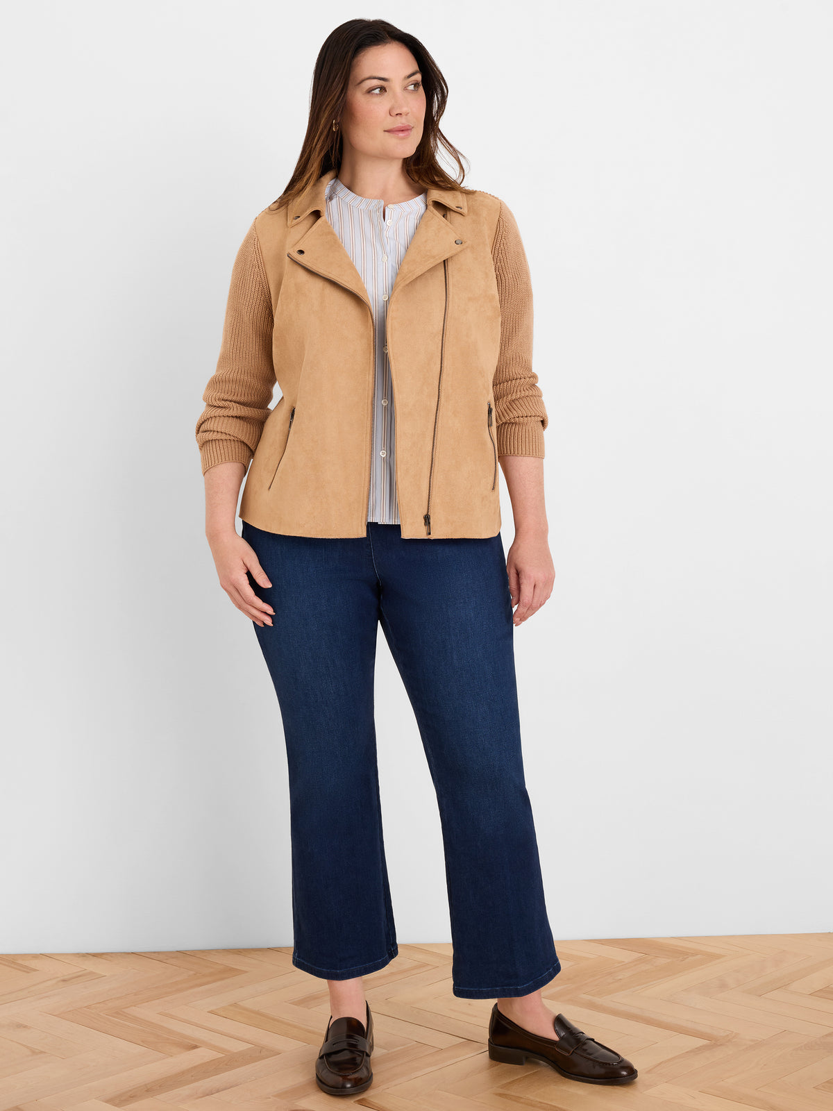 NIC+ZOE Mixed Media Moto Jacket product