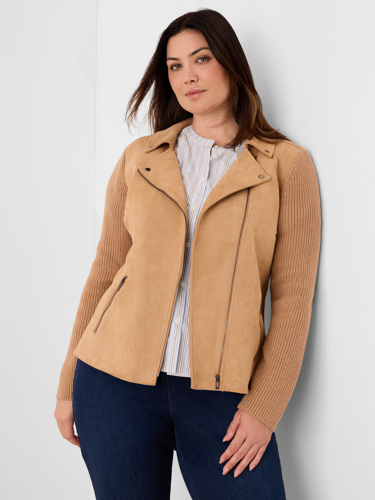 NIC+ZOE Mixed Media Moto Jacket product