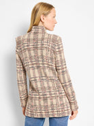 Stitchy Plaid Knit Blazer in Num