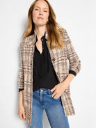 Stitchy Plaid Knit Blazer in Num
