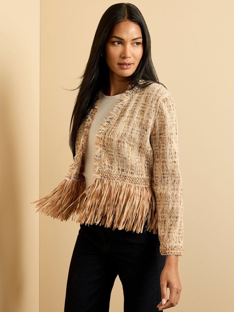 NIC+ZOE Iconic Cork Fringe Knit Jacket product
