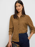 Knit Eyelet Pop On Top in Oak