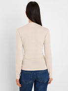 Everyday Sparkle Ruched Top in Pam