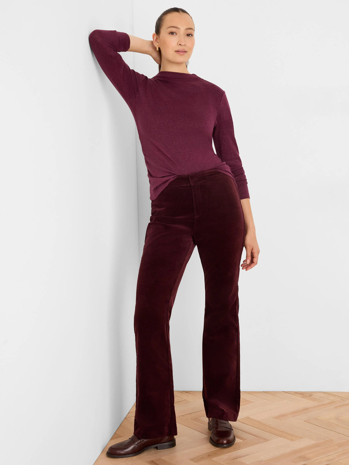 Everyday Sparkle Ruched Top in Wtb