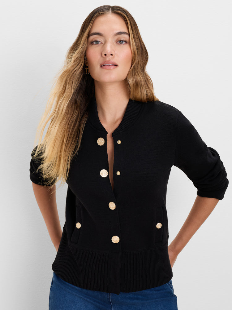 NIC+ZOE Knit Snap Bomber Jacket product
