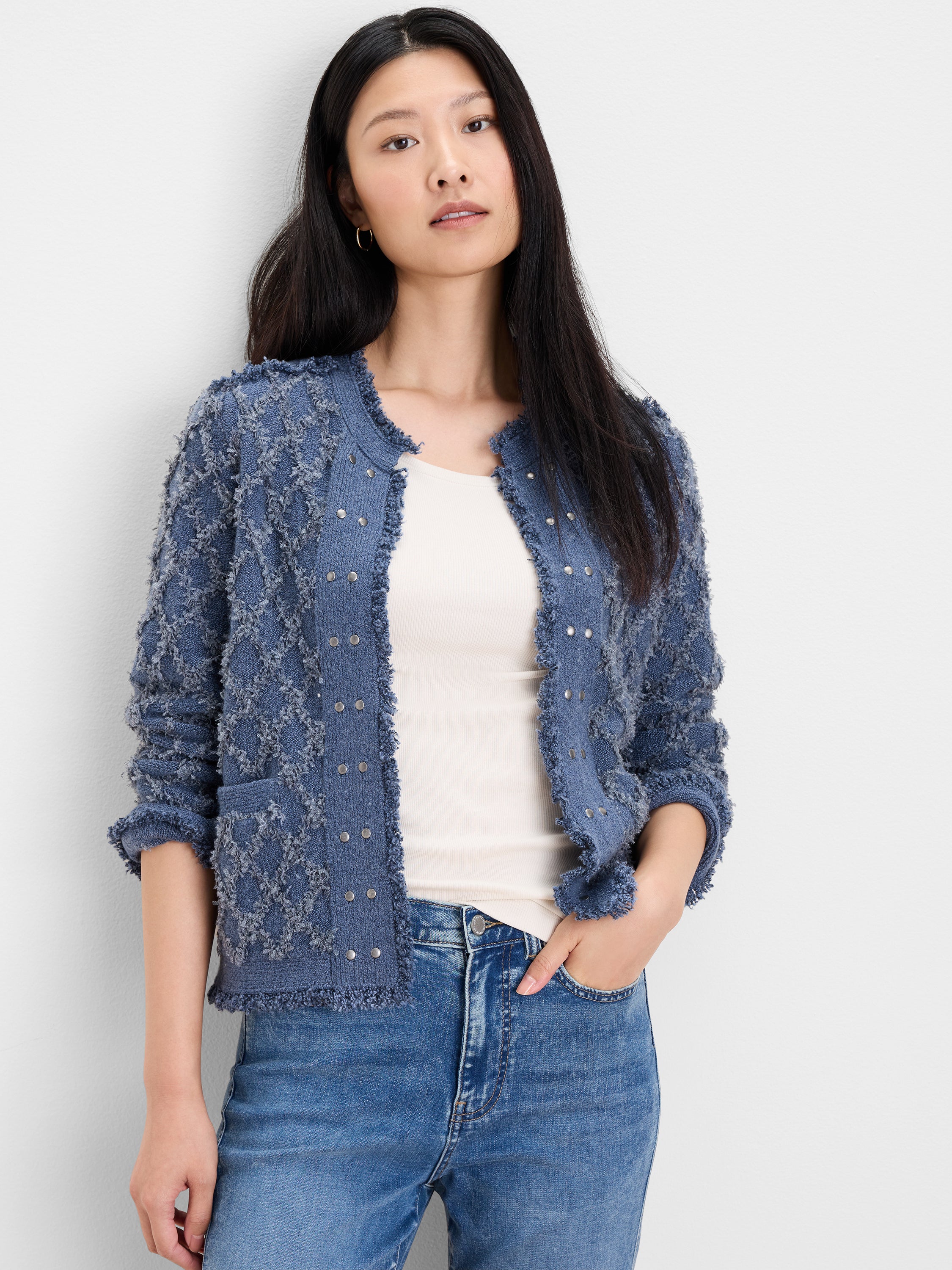 NIC+ZOE Diamond Fringe Knit Jacket product