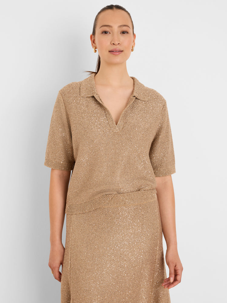 NIC+ZOE Anytime Sequin Polo Sweater product