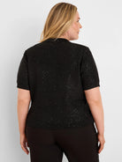 Anytime Sequin Polo Sweater in Blx
