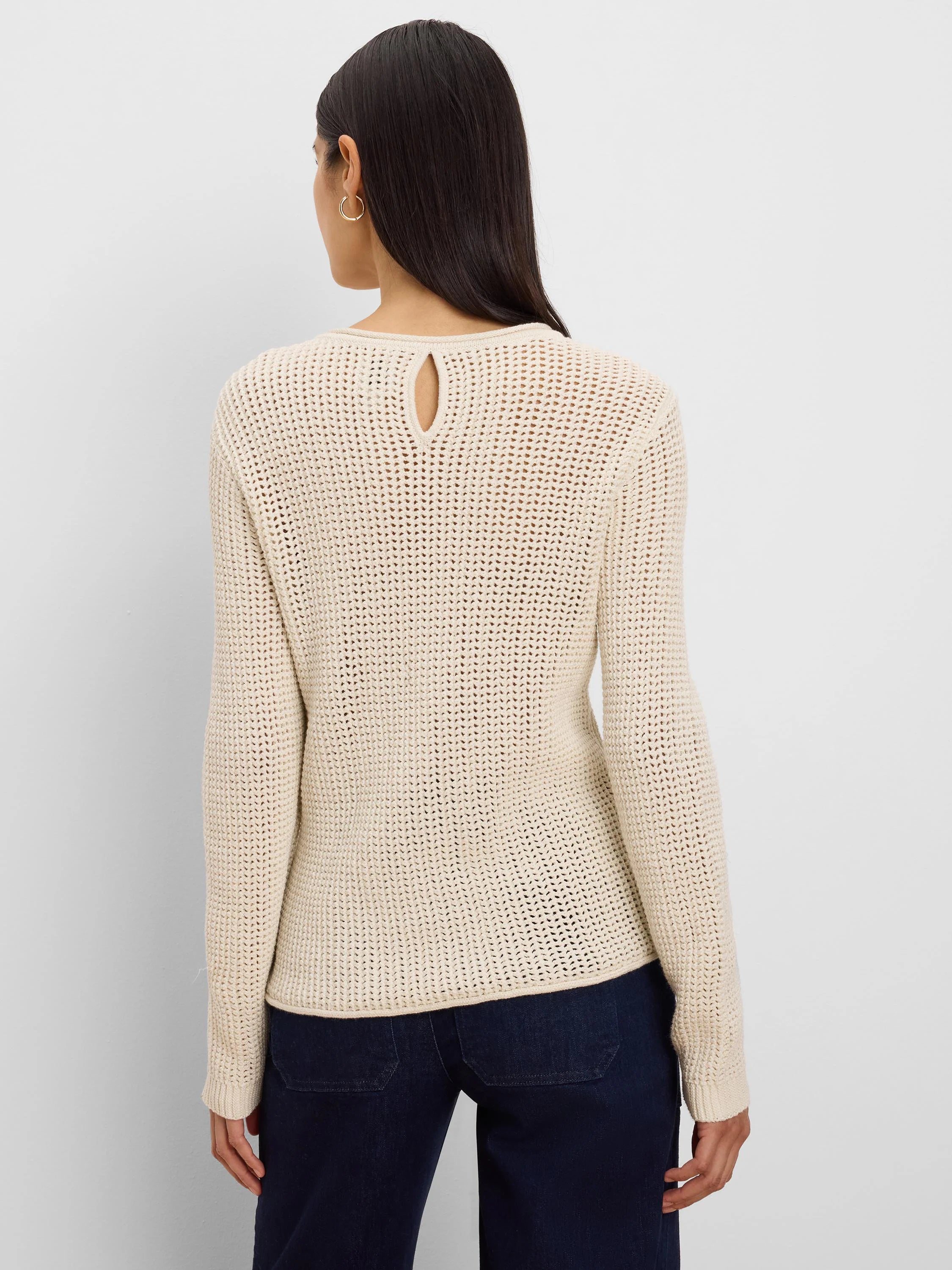 Diamond Stitch Mix Sweater in Cot