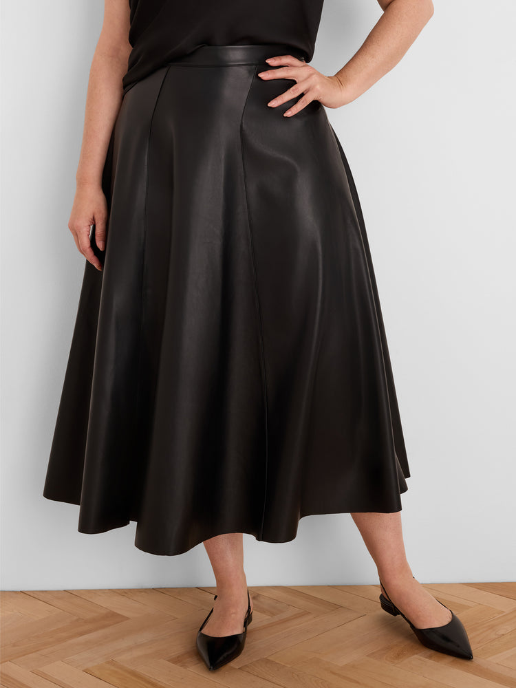 NIC+ZOE Vegan Leather Seamed Skirt product