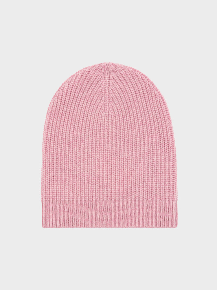 Amato Cashmere Bulky Rib Hat in Pnk
