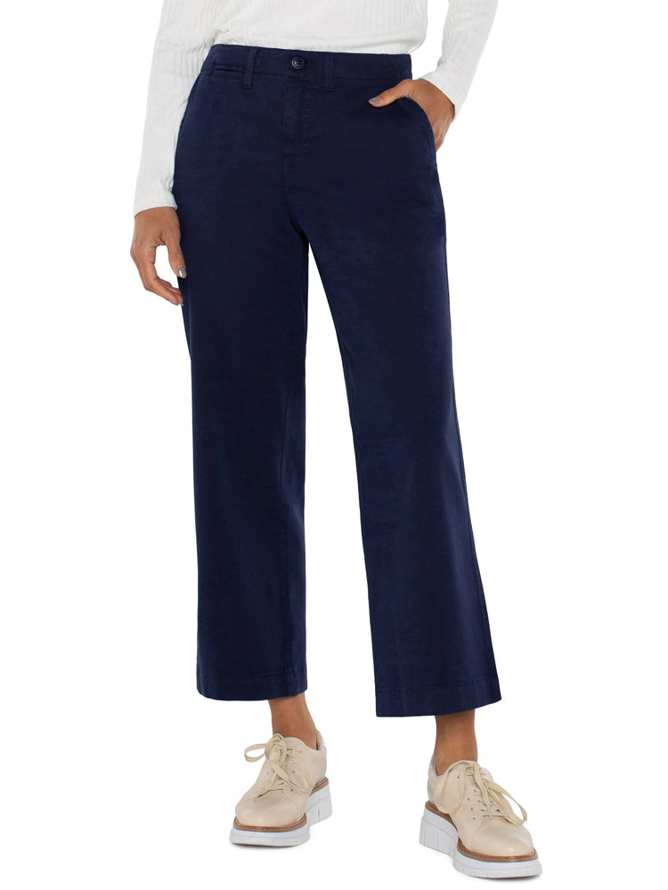 Liverpool Wide Leg Crop Trouser in Dws