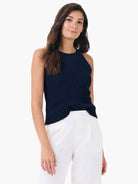 Tape Yarn High Neck Tank in Did