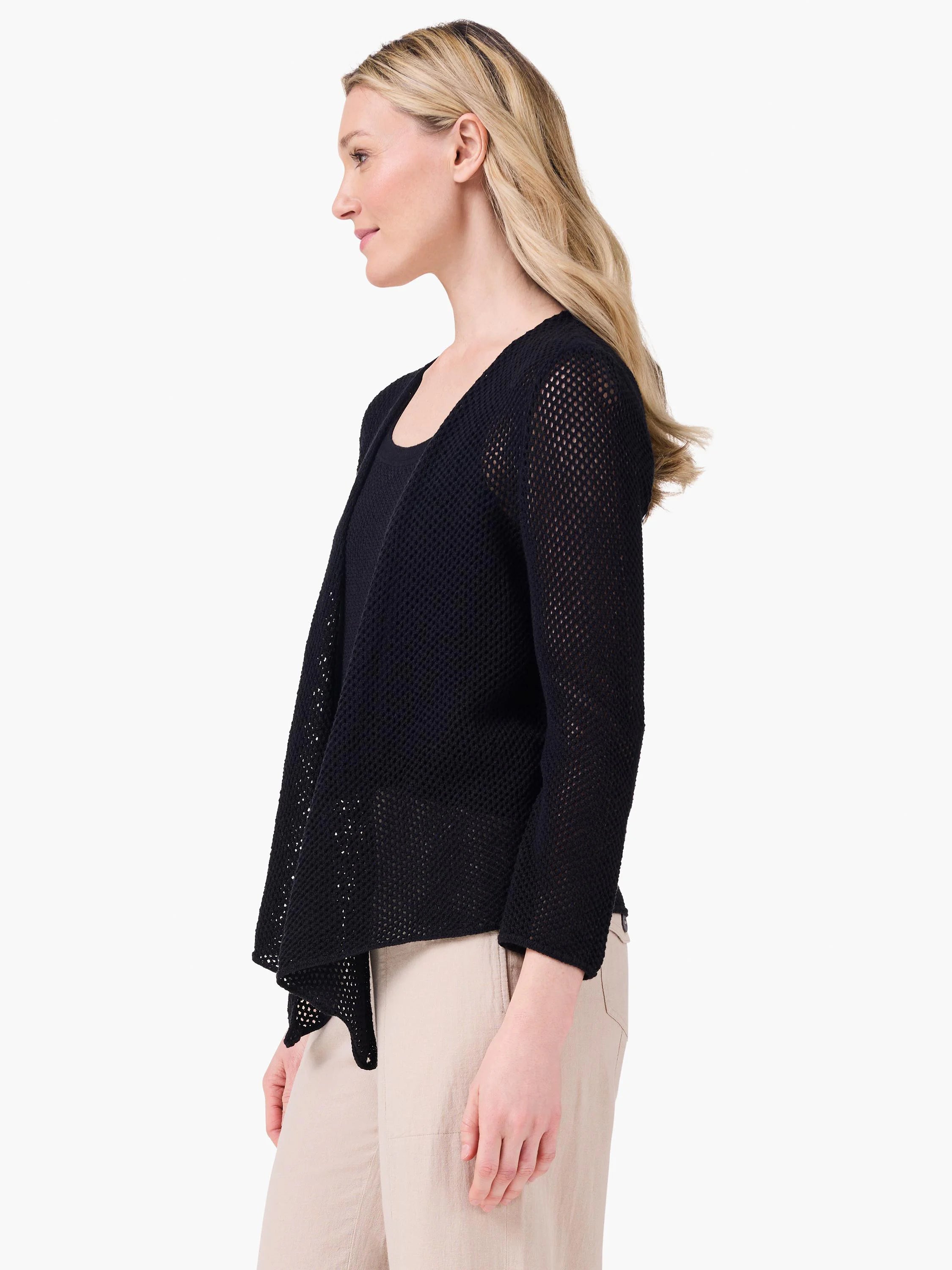 Mesh 4-way Cardigan in Blx